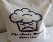 Cupcake Canvas Tote Bag - Unhappy Black