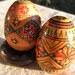 Vintage 5 Antique Wooden Pysanky Eggs Collection