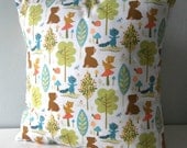 Woodland Bear Raccoon Pillow / Cushion cover