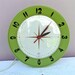 Vintage Lux Avocado Green Wall Clock 1950's