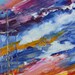 Original oil painting Sunset Sail Boat palette knife impressionism on canvas fine art by Karen Tarlton