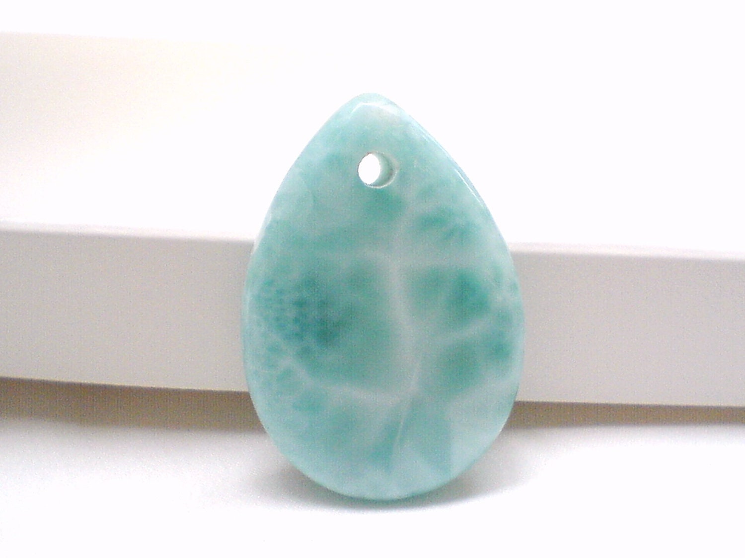Larimar teardrop bead focal bead