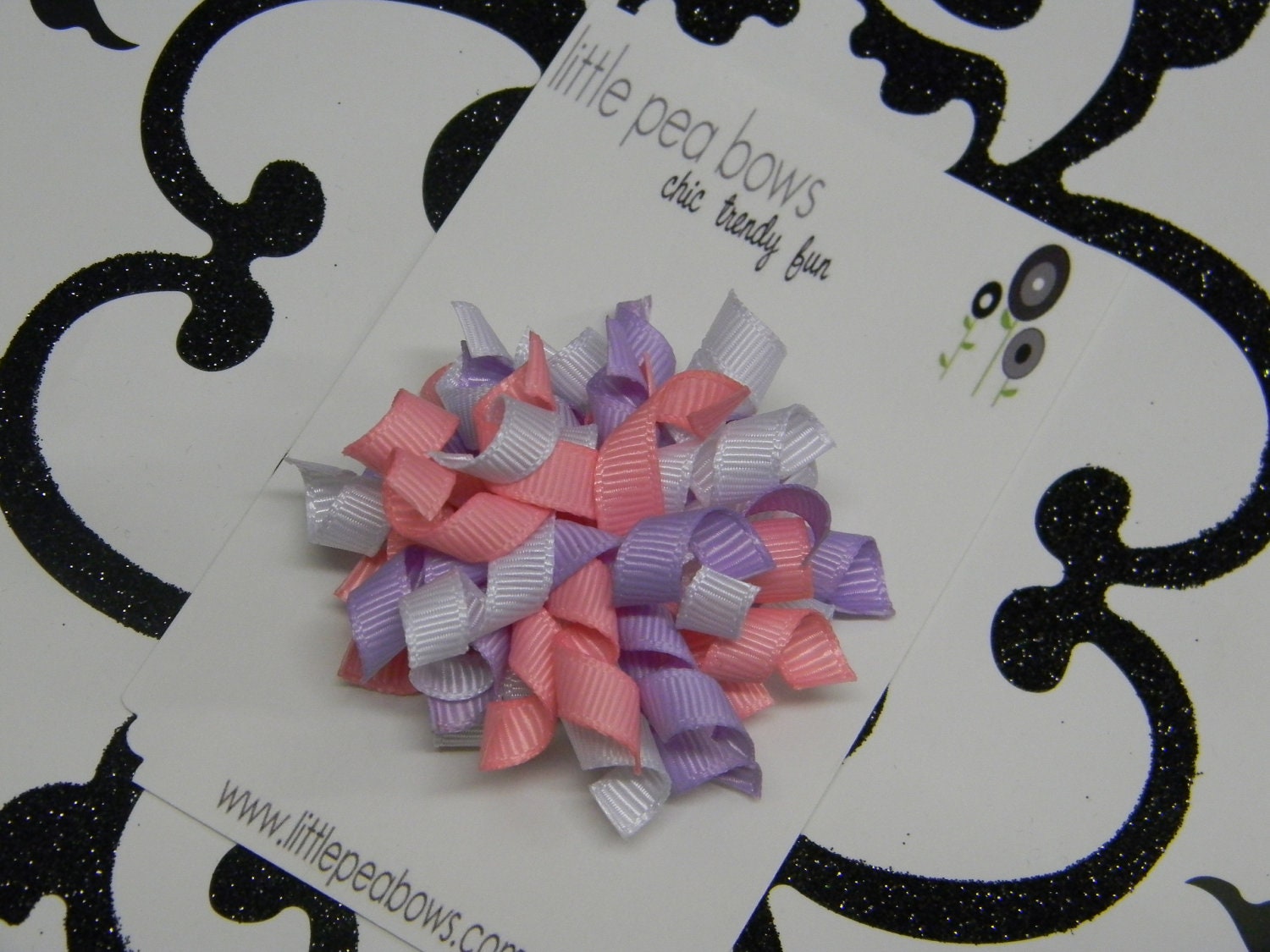 LPB - White, Pink, Lavender BITTY Boutique Korker Hair Bow