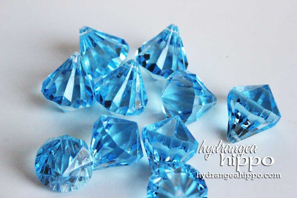 Blue Cyan - 1 inch - Tear Drop Chandelier Style Beads - 10 pieces Bling