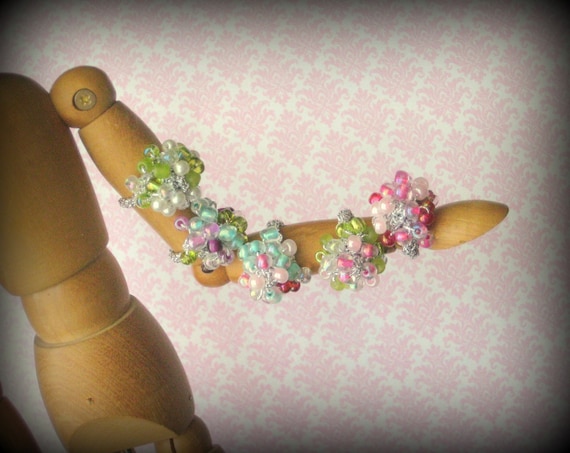 Crocheted Bead Cluster Ring for Little Girls - Custom Order Colors