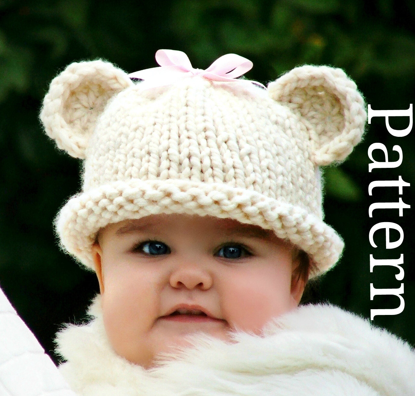 Knitting Pattern - Knit Hat Knitting pattern PDF - Baby Bear Hat Pattern - Winter Accessories