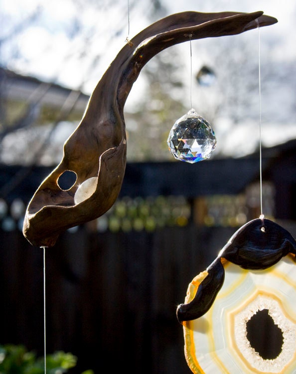 Driftwood Mobile Sun Catcher Kinetic Art