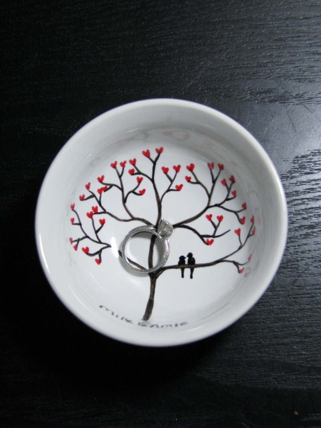 Jewelry Trinket Dish Personalized Engagement Wedding Gift Ring Bearer Dish