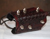 Leather and spike cuff - adjustable