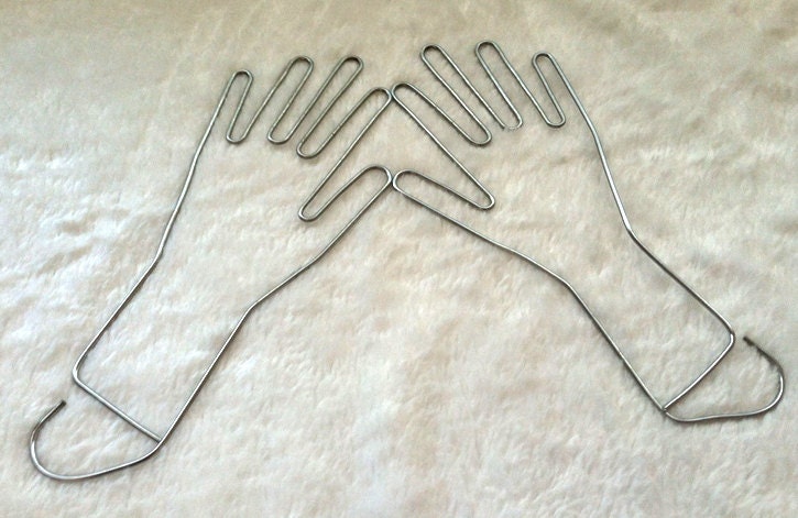 Pair of Vintage Wire Glove Stretchers/Dryers - Unpainted with Hangers