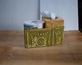 MUSTARD YELLOW Kind'a Tissue Holder in old tin