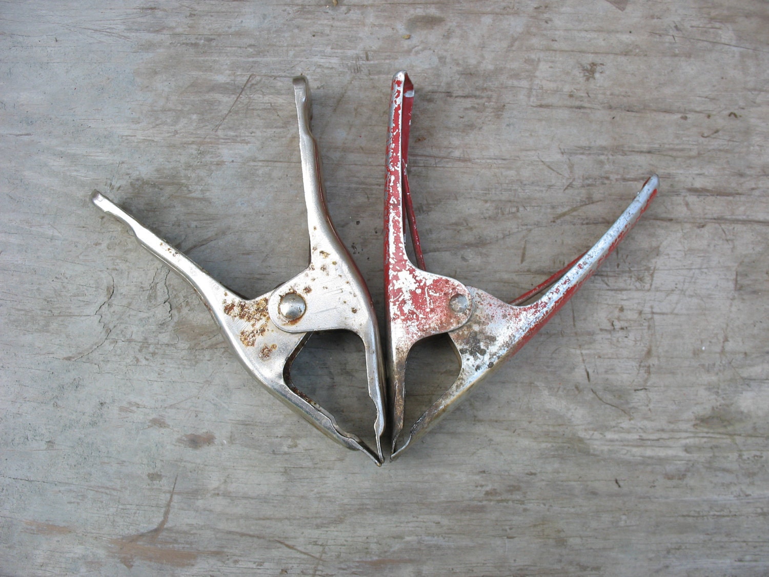 vintage industrial clamps metal clips Farm fresh