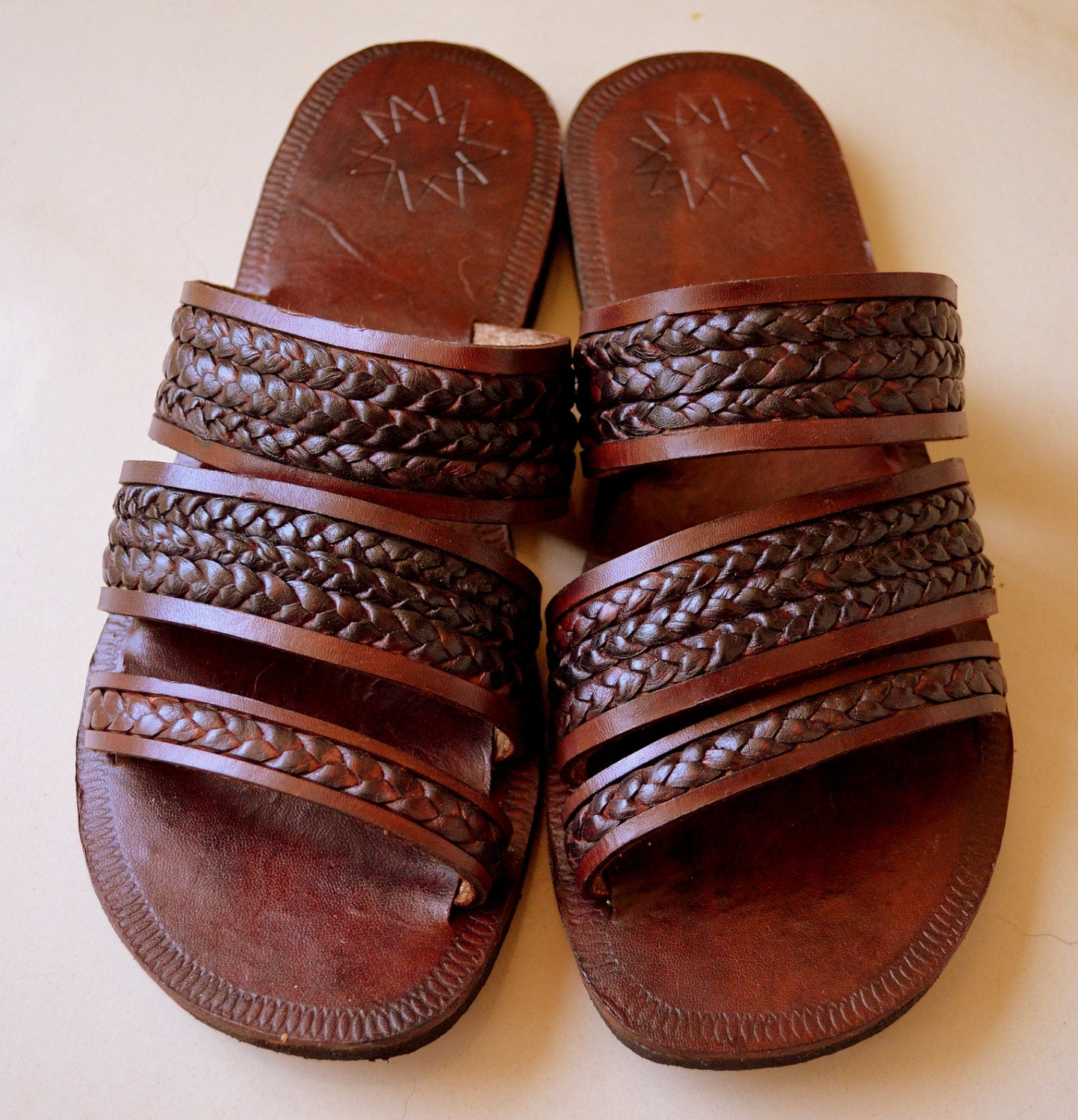 braided leather sandals mens