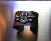 Cuff Bracelet - Copper and Bronze Key Hole (Escutcheon)