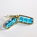 Aqua Blue Glass Earrings - 'Toll Booth Storm'