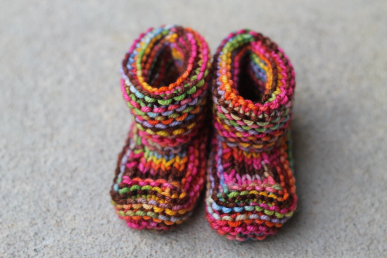 Made to Order Hand Knit Merino Wool Booties WITHOUT Ties, Newborn-18 Months