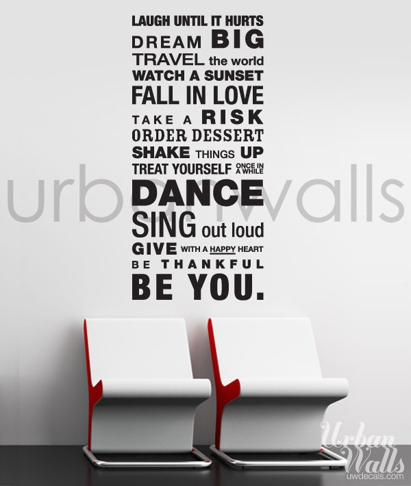 Vinyl Wall Sticker Decal, The Simple Things