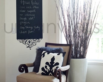 Chalk Wall Decal, Frame, House Rules