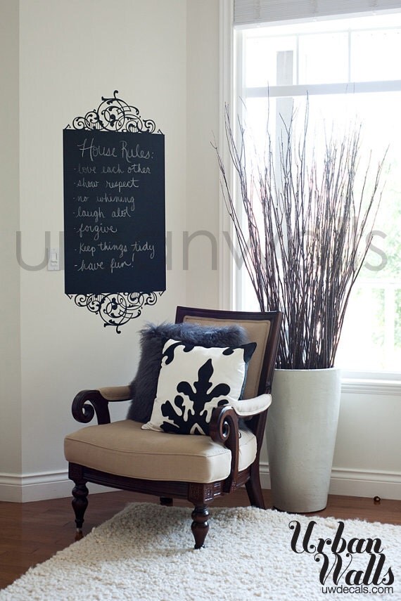Chalk Wall Decal, Frame, House Rules
