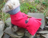 Small  Dog Red Toggle Trench Coat
