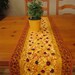 Quilted Table Runner Golden Flowers