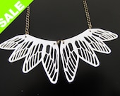 White DRAGONFLY wings necklace