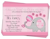 Girl Baby Shower Elephant Invitations Il_170x135