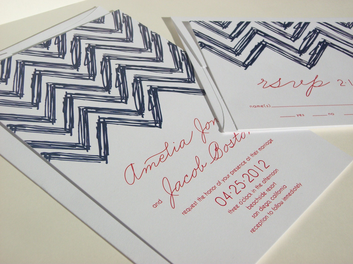 Printable DIY, Chevron Wedding Invitation Suite, Amelia Design