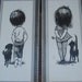 Vintage Wall Art, Lee Lithos, Big Eyed, Corkboard, Retro, Black and White, Set