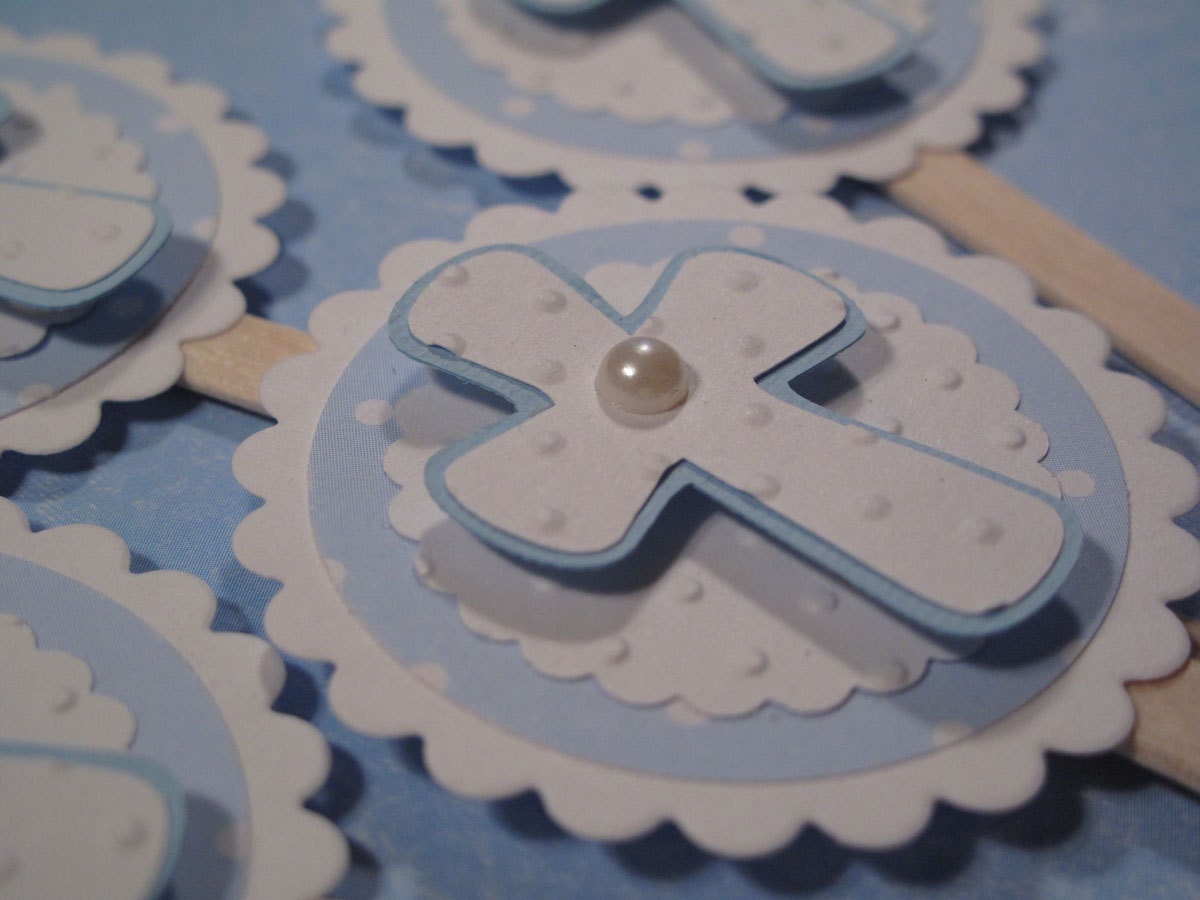 Christening Cupcake Toppers