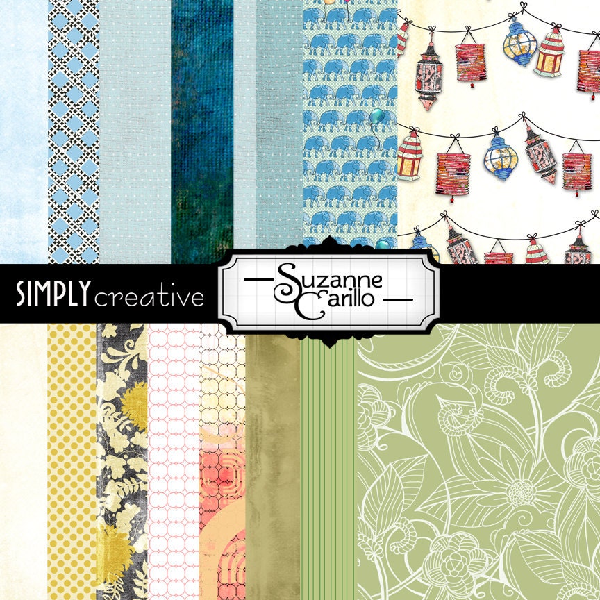 Summertime Digital Scrapbooking Paper Pack