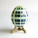 reserved White and Navy plaid Easter egg Pysanka, hand painted chicken eggs, Ukrainian Pysanky