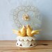 Vintage Wedding Cake Topper - Love Birds - Yellow