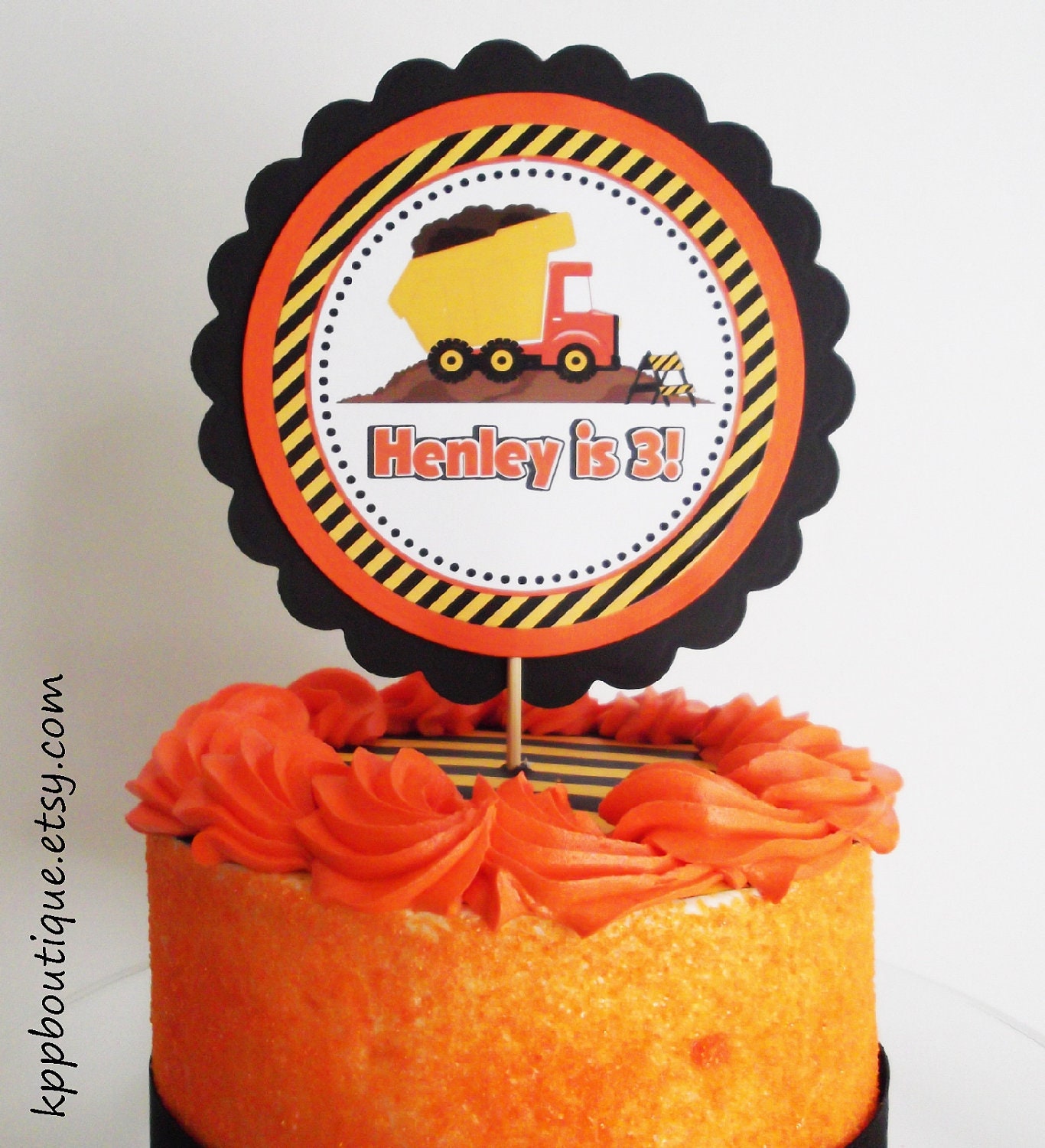 Construction Birthday Personalized Cake Topper