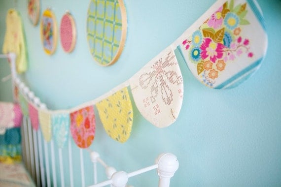 Custom Nursery Decor-  Made to Match Scallop Bunting Flag Banner