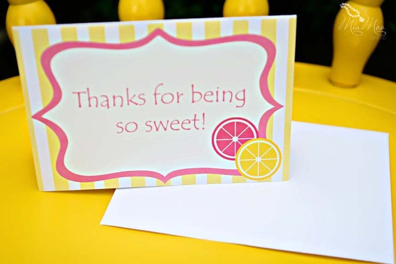 Sweet Pink Lemonade...Customized Thank You Notes Il_570xn