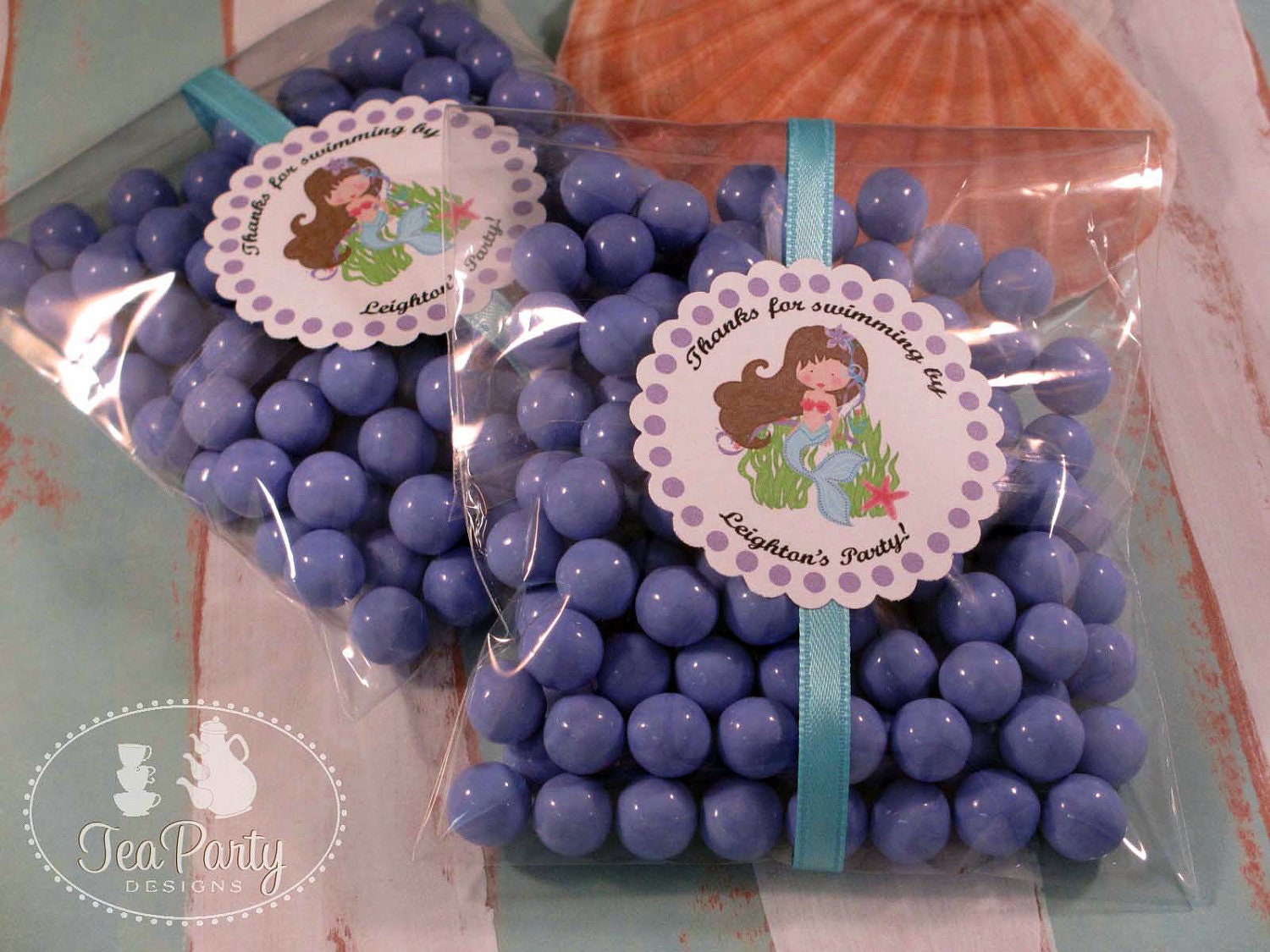 Blue Lagoon...Personalized Mermaid Party Favor Stickers Il_570xn