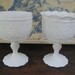 Vintage Milk Glass Compotes Set of 2 Vintage Milk Glass Compotes Wedding Vases Bridal Shower Vases