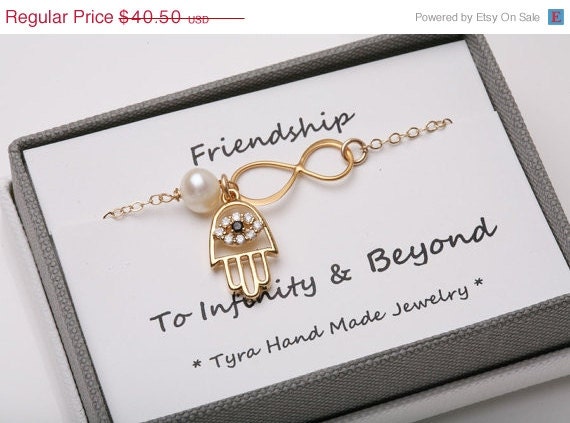 On Sale 10% OFF Infinity Bracelet with card,Evil Eye bracelet,Best friends Bracelet,friendship to infinity,Gold,Beach wedding Graduation