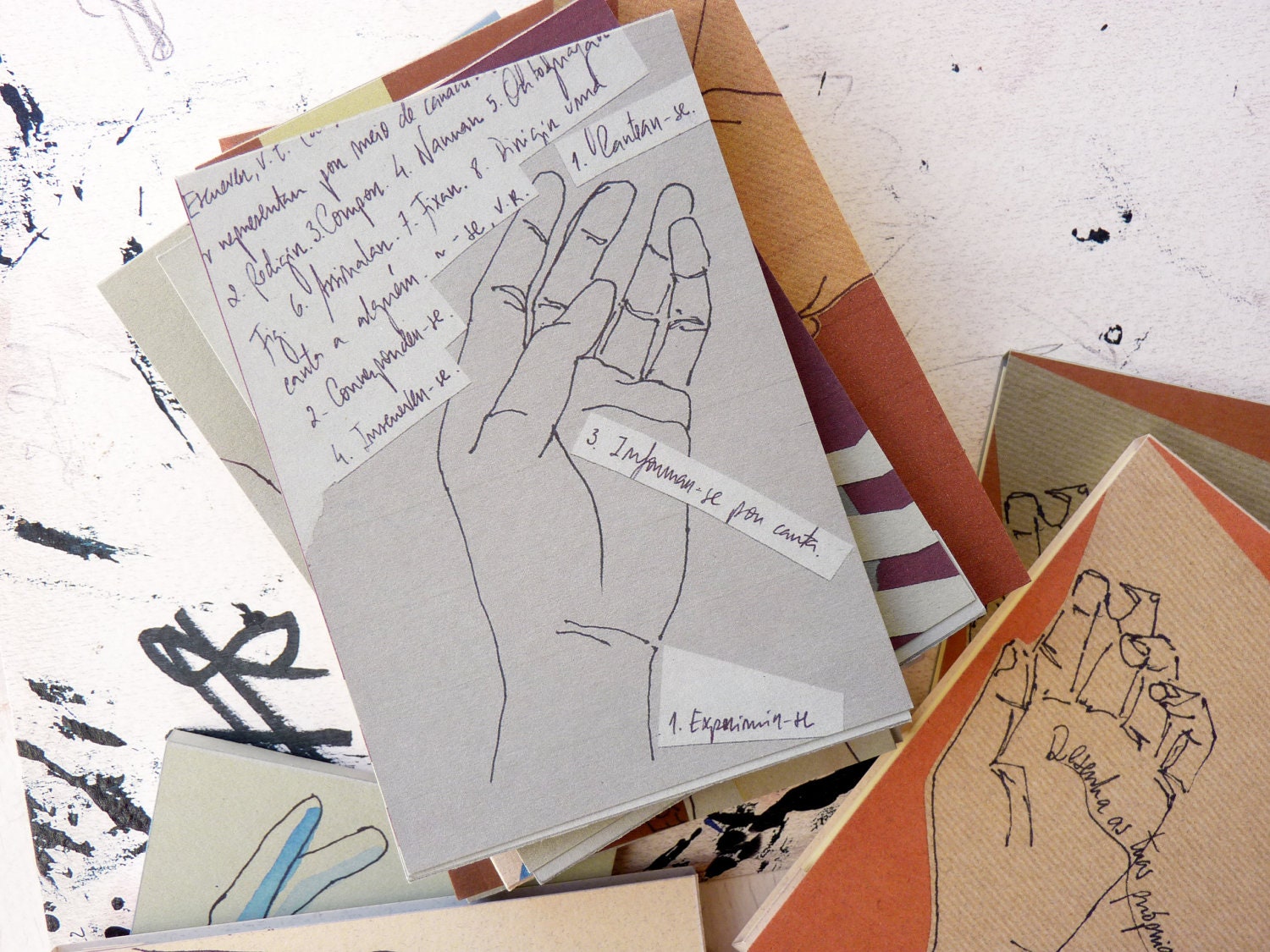 NOTEBOOK original illustration handmade A7 - the hands series