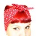 Vintage Inspired Head Scarf, Bandana Style, Red with Dots, Rockabilly, Retro