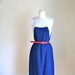 vintage 60s shift dress - COLOR BLOCK navy & white dress / S (as is)
