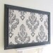 LARGE Magnet Board Bulletin Board Wedding Decor Black Damask Linen Office Kitchen Vintage Ornate Framed Memo Board French Country Decor