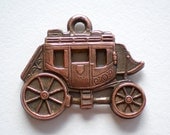 SALE Vintage Copper Charm Miniature Carriage