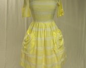 Vintage 60s Cotton Day Dress in Sunshine Yellow, Divine Details