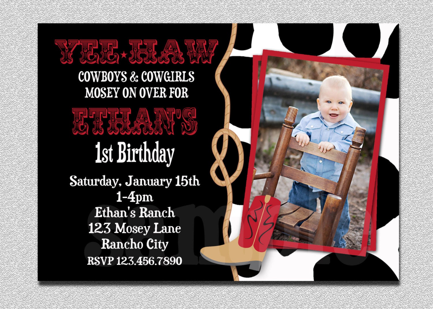 Cowboy Birthday Invitation Cowboy 1st Birthday Party Invitations Printable Il_170x135