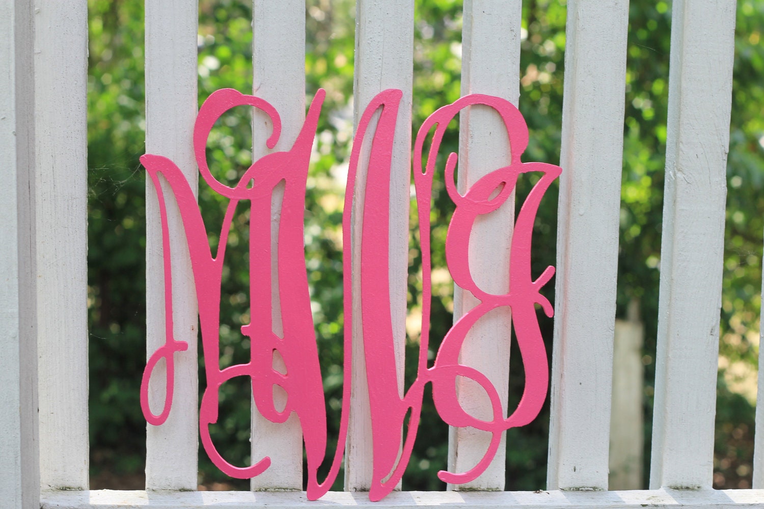 14" Wood cut script monogram-unPainted