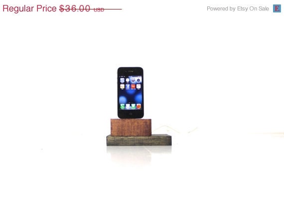 ON SALE iPhone dock, charging station, unique, ooak, wood, wooden, rustic, re purposed, handmade by tangleandfold
