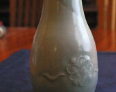 Porcelain Celadon Vase with Embellished Flower