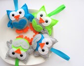 4 Felt Christmas Ornaments, 4 Owl Christmas ornaments